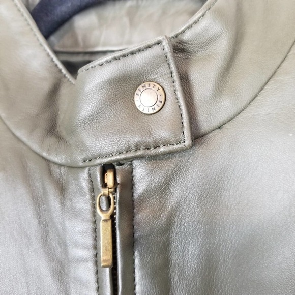 olive Leather suit set, Finity Studio, genuine leather pants and jacket size 8 - Picture 5 of 12